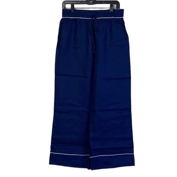 NWT Hill House Skylar Linen Pants in Navy Medium - Picture 4 of 9